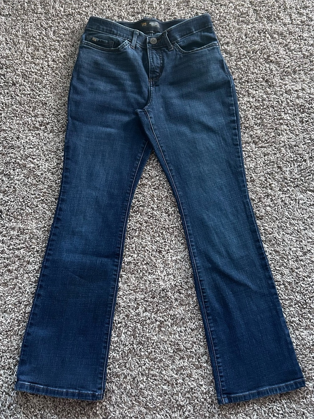 LEE Petites Flex Motion Mid Rise Bootcut Jeans Dark Wash Size 10P
